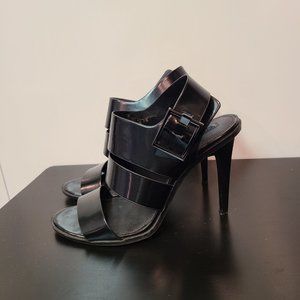 Zara Trafaluc Black Thick Strap Heels Womens EU 38
